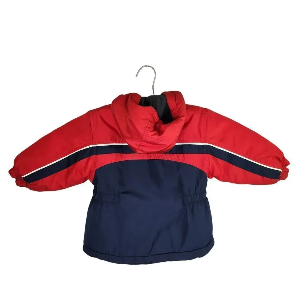 OshKosh B'Gosh Kids Winter Coat Puffer Jacket Hooded Red Blue 18M